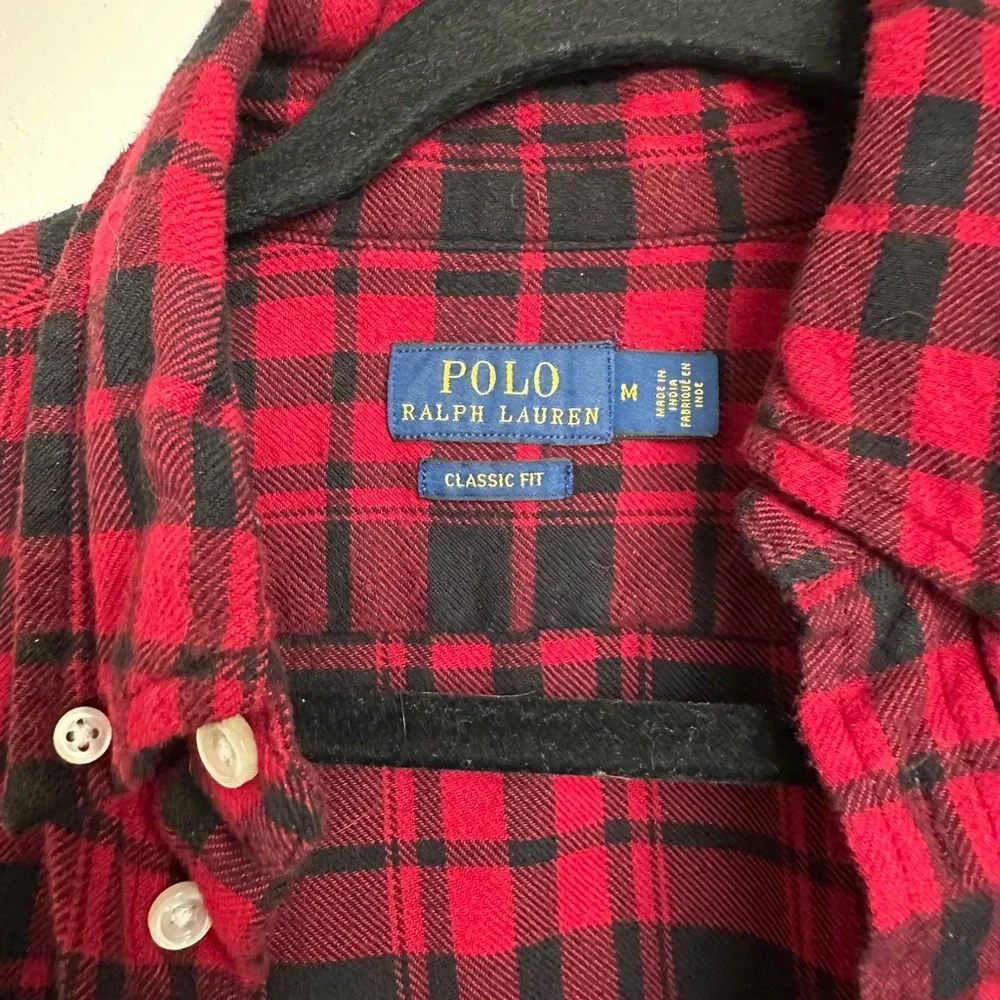Ralph Lauren POLO Red and Black Plaid Classic Fit Shirt | As Is - Picture 4 of 10
